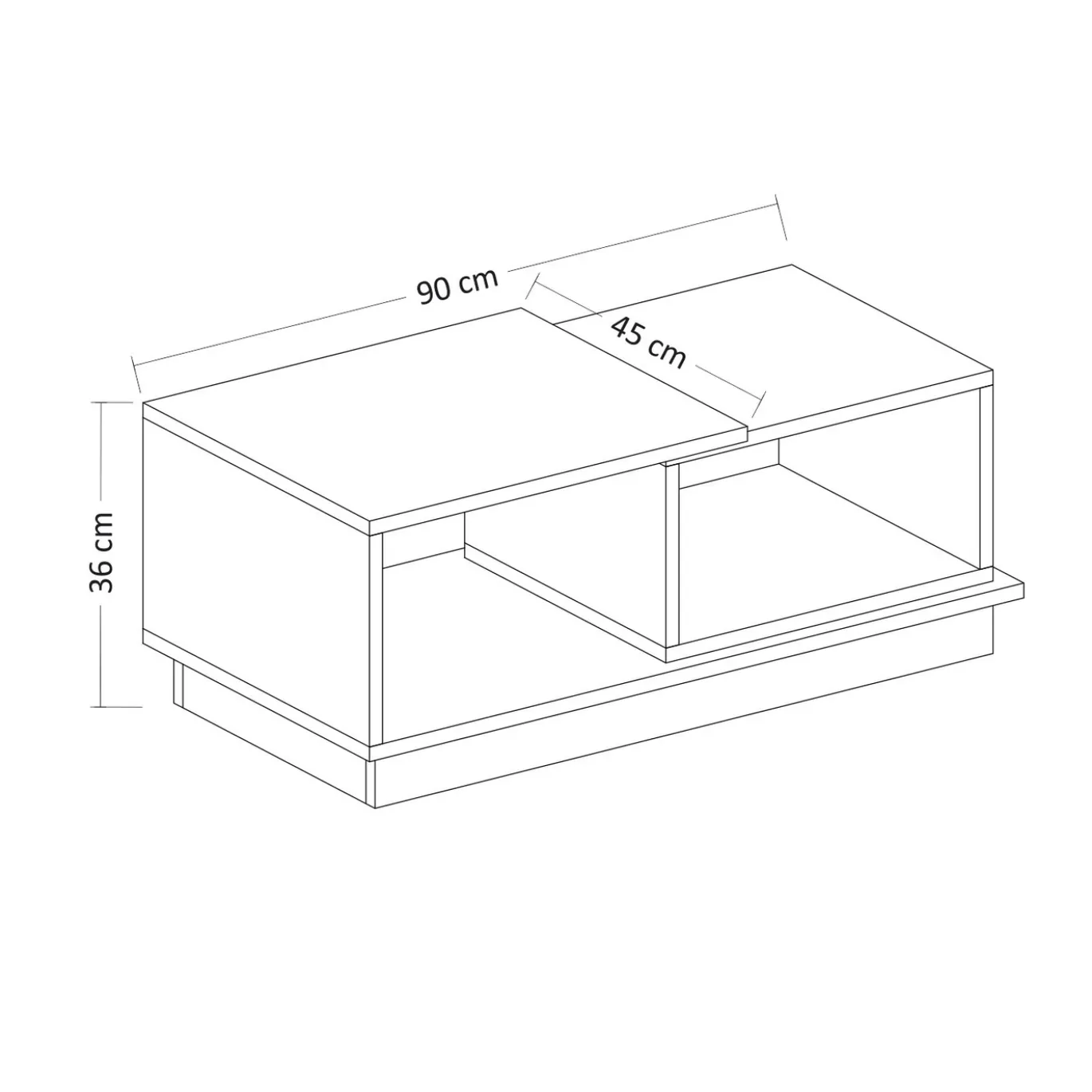 Salontafel Consept Antraciet/Bruin