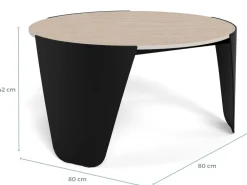 Salontafel Cora Keramiek Beige Ø80cm - Giga Living
