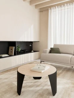 Salontafel Cora Keramiek Beige Ø80cm - Giga Living
