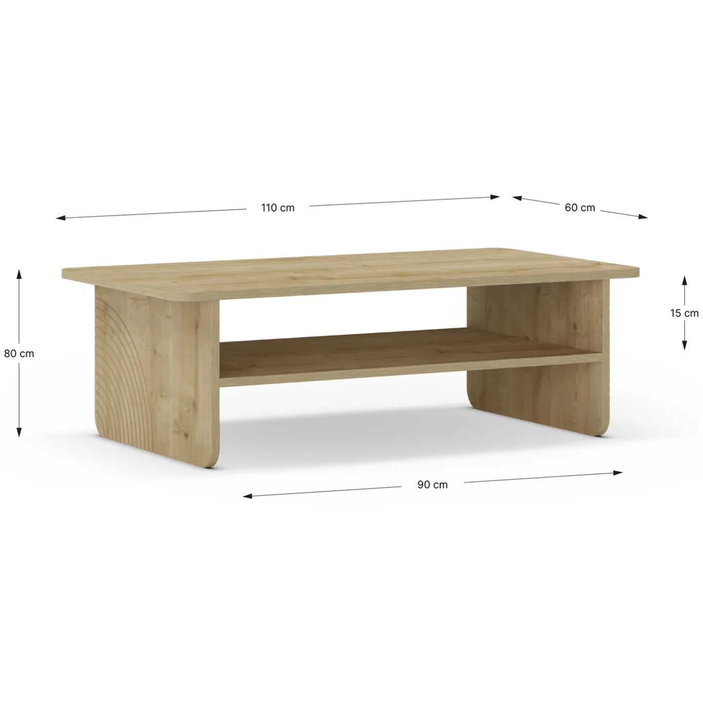 Salontafel Daira Eiken - Giga Meubel