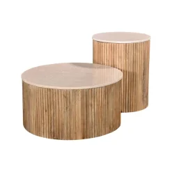 Salontafel Davi Marmer Naturel Rond 70cm - Giga Meubel