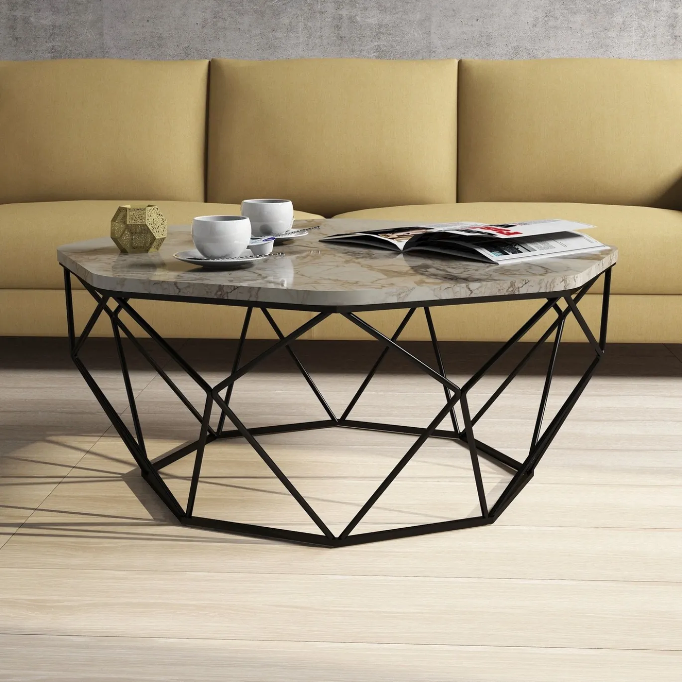 Salontafel Diamond Wit Marmerlook