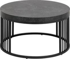 Salontafel Diego Zwart Ø65x35cm MDF - Giga Living