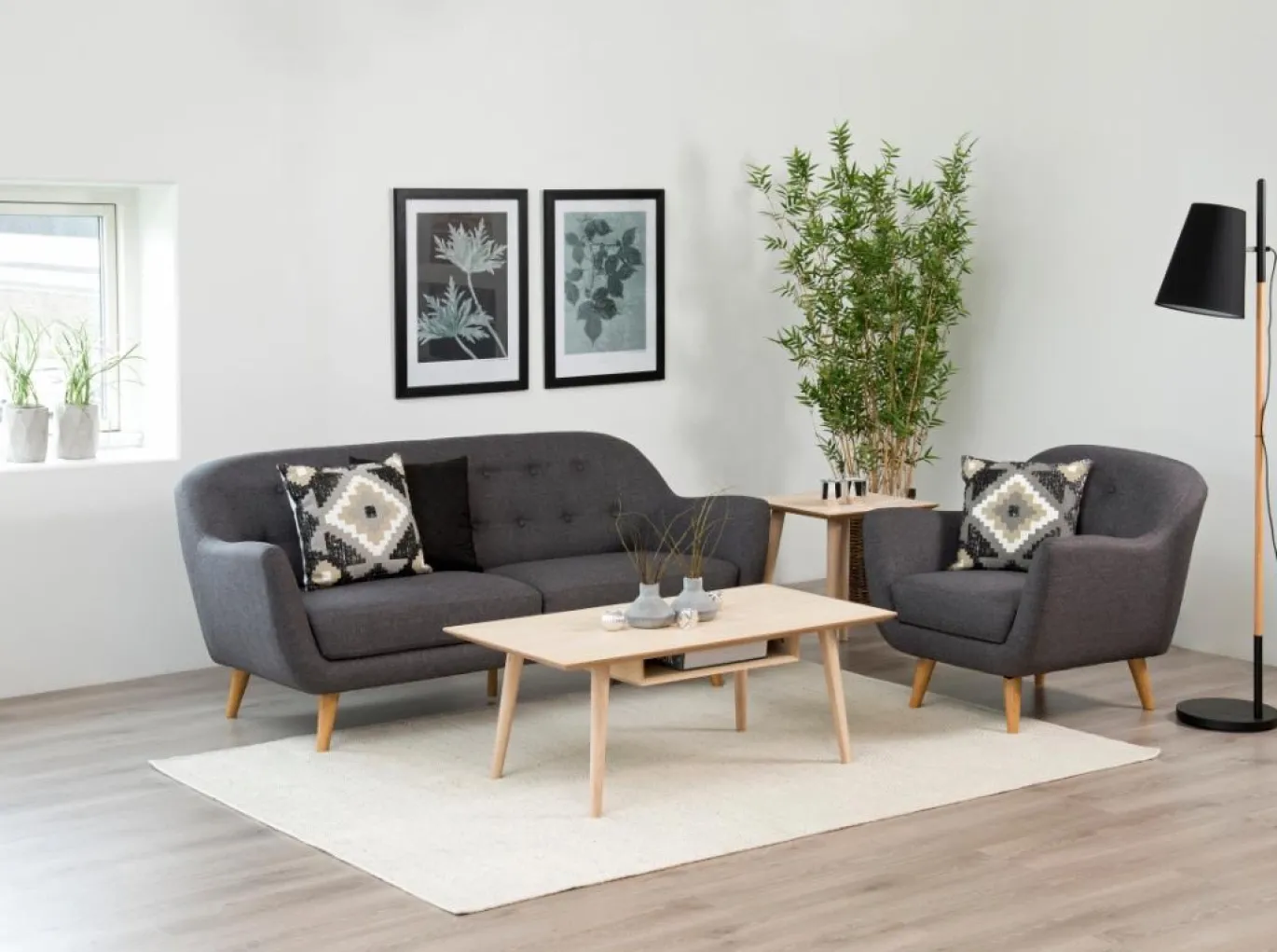 Salontafel Dysta Eikenfineer Wit 115cm - Giga Living