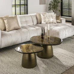 Salontafel Eclipse Goud Set van 2 - Giga Meubel
