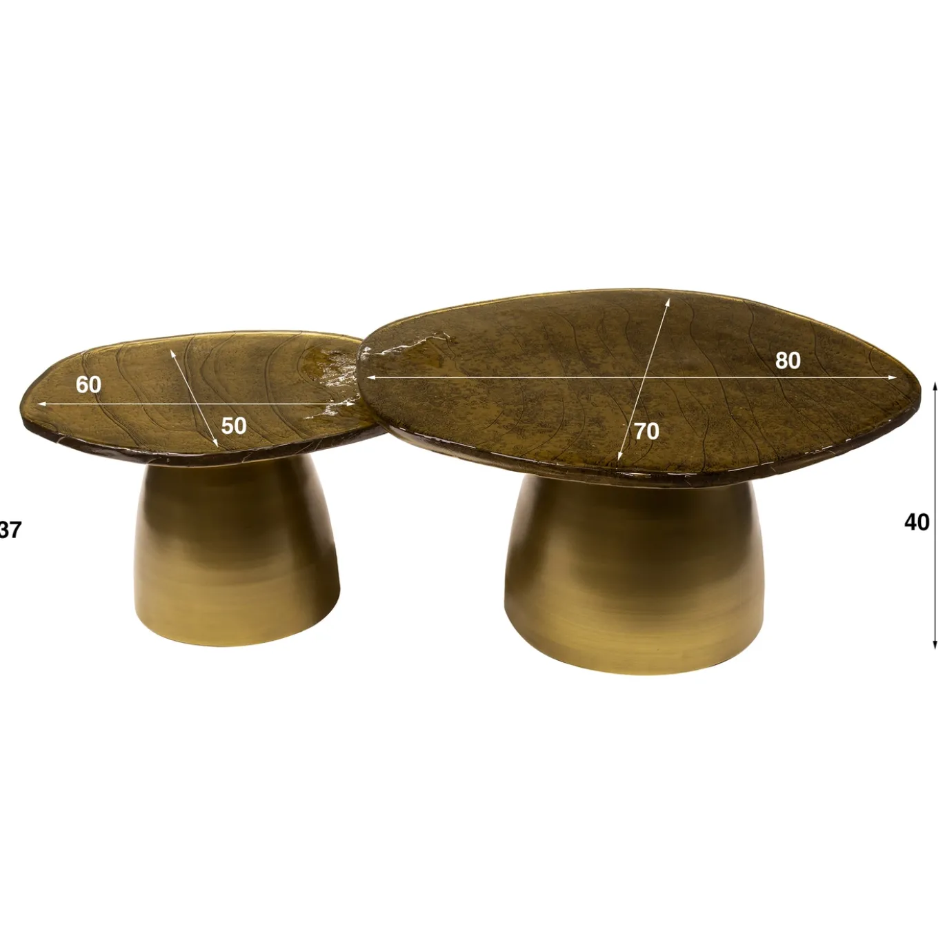 Salontafel Eclipse Goud Set van 2 - Giga Meubel