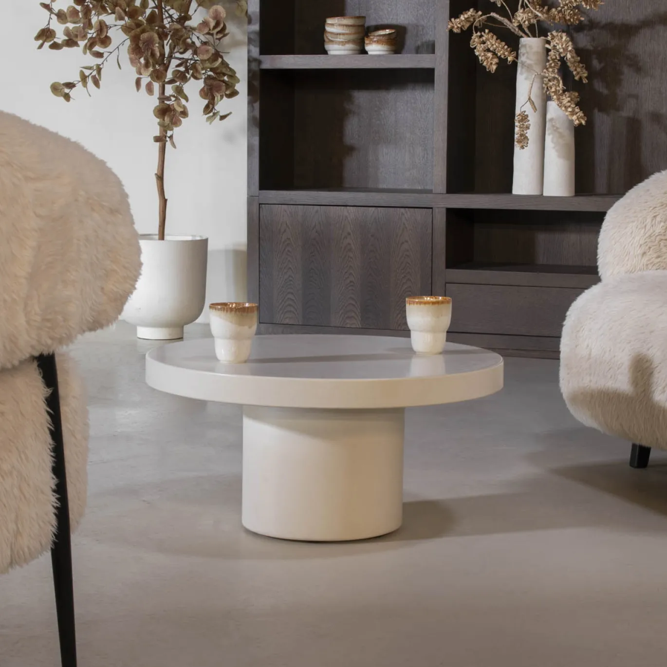 Salontafel Eden Rond Beige 65cm - Giga Meubel