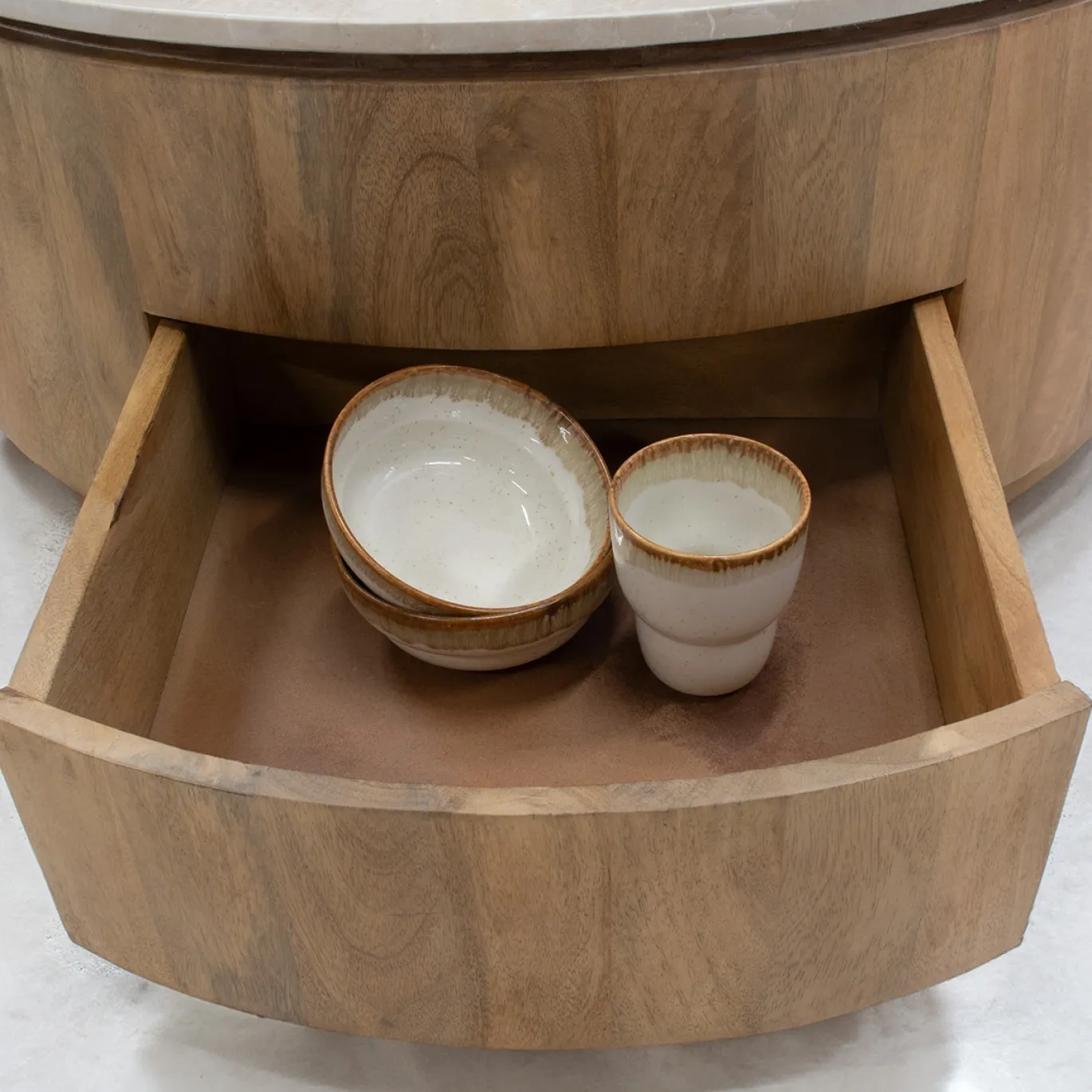 Salontafel Elan met Lades Marmer Naturel - Giga Meubel