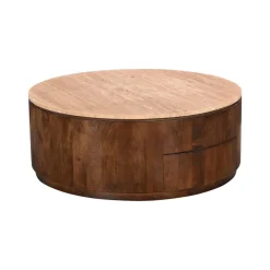 Salontafel Elan met Lades Travertin Walnoot - Giga Meubel