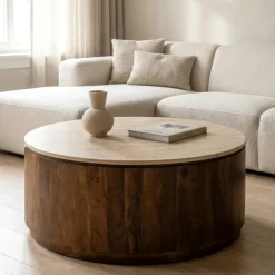 Salontafel Elan Travertin Walnoot - Giga Meubel