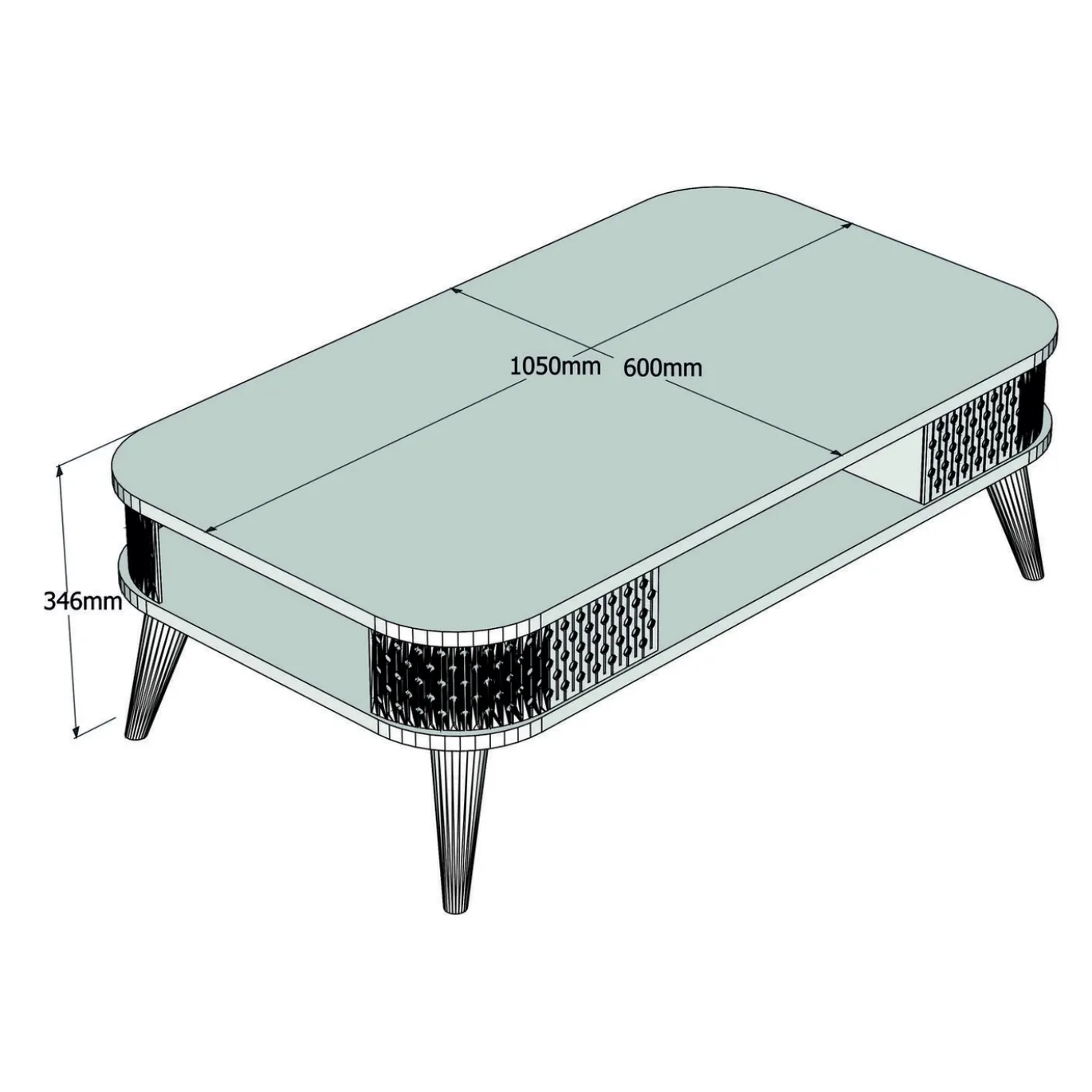 Salontafel Eylul Walnoot 105cm
