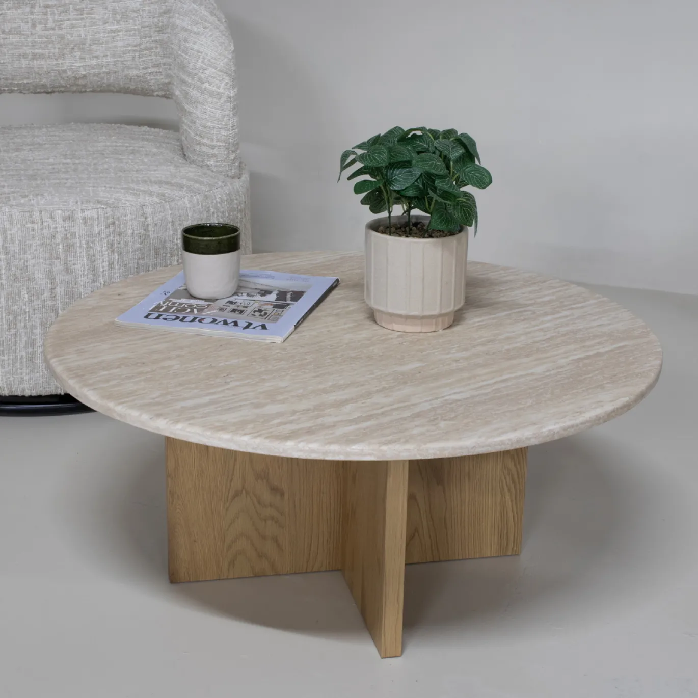 Salontafel Faria Marmer Rond 80cm - Giga Meubel