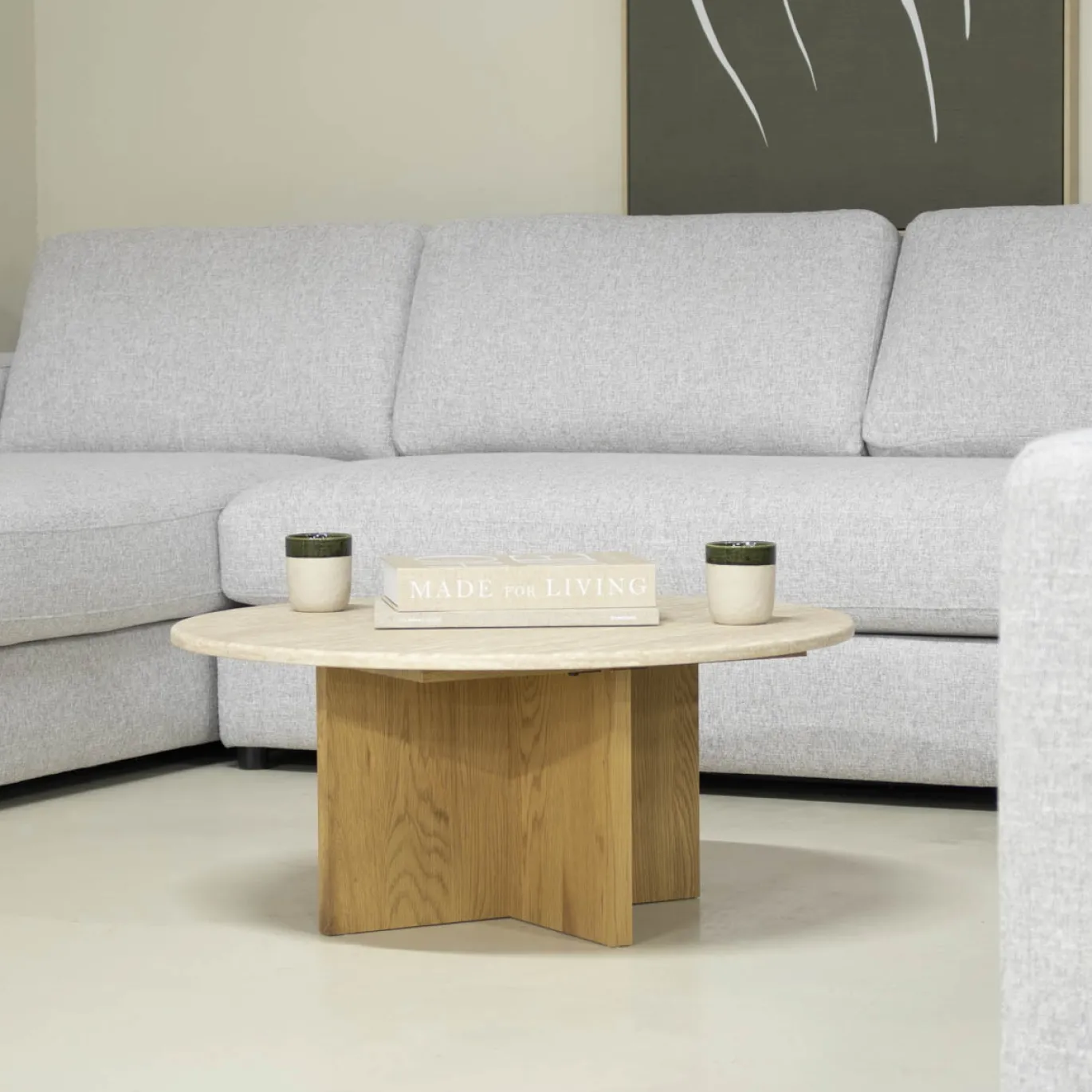 Salontafel Faria Marmer Rond 80cm - Giga Meubel