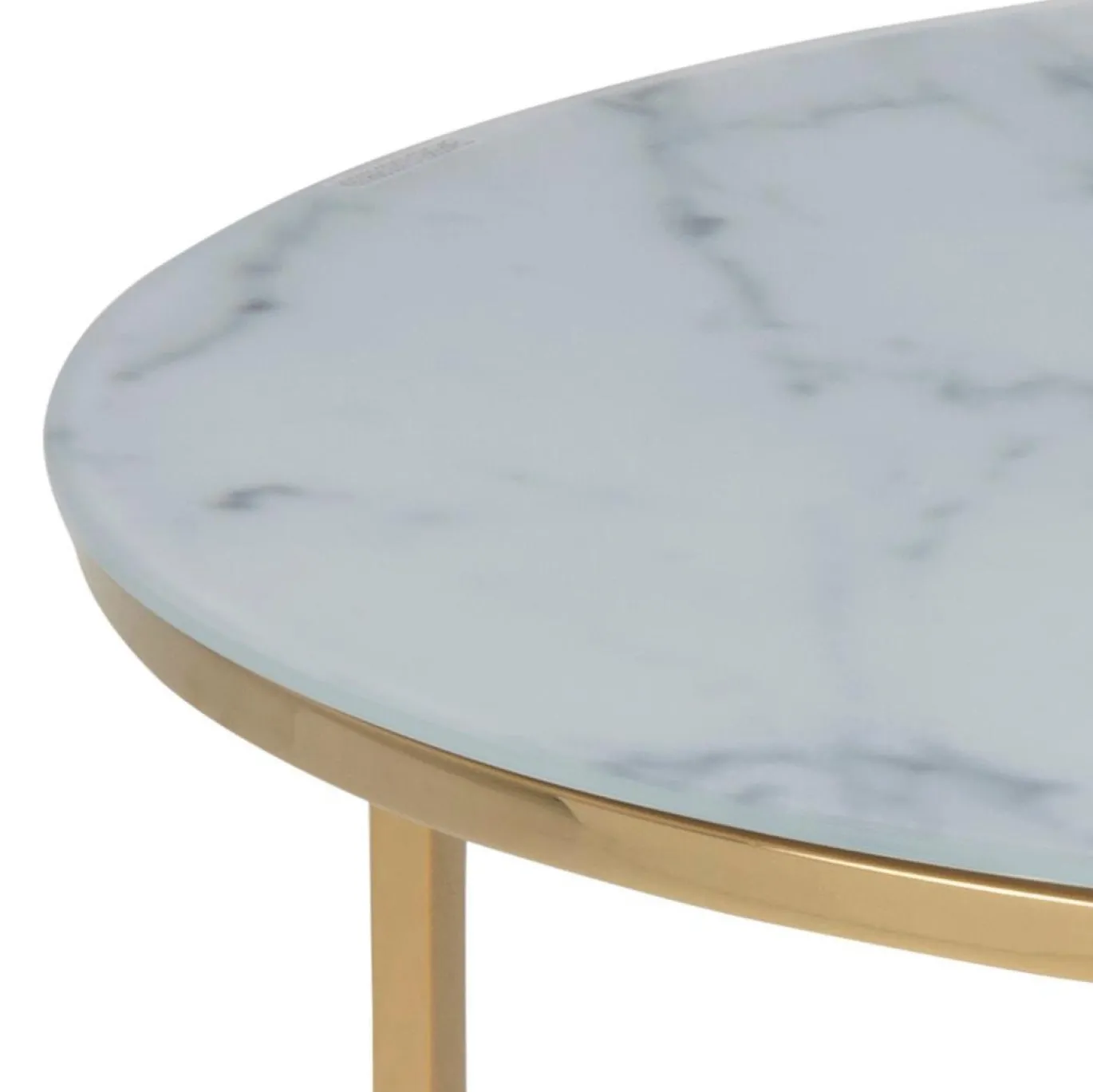 Salontafel Felien Glas Wit/Goud Ø80cm - Giga Living