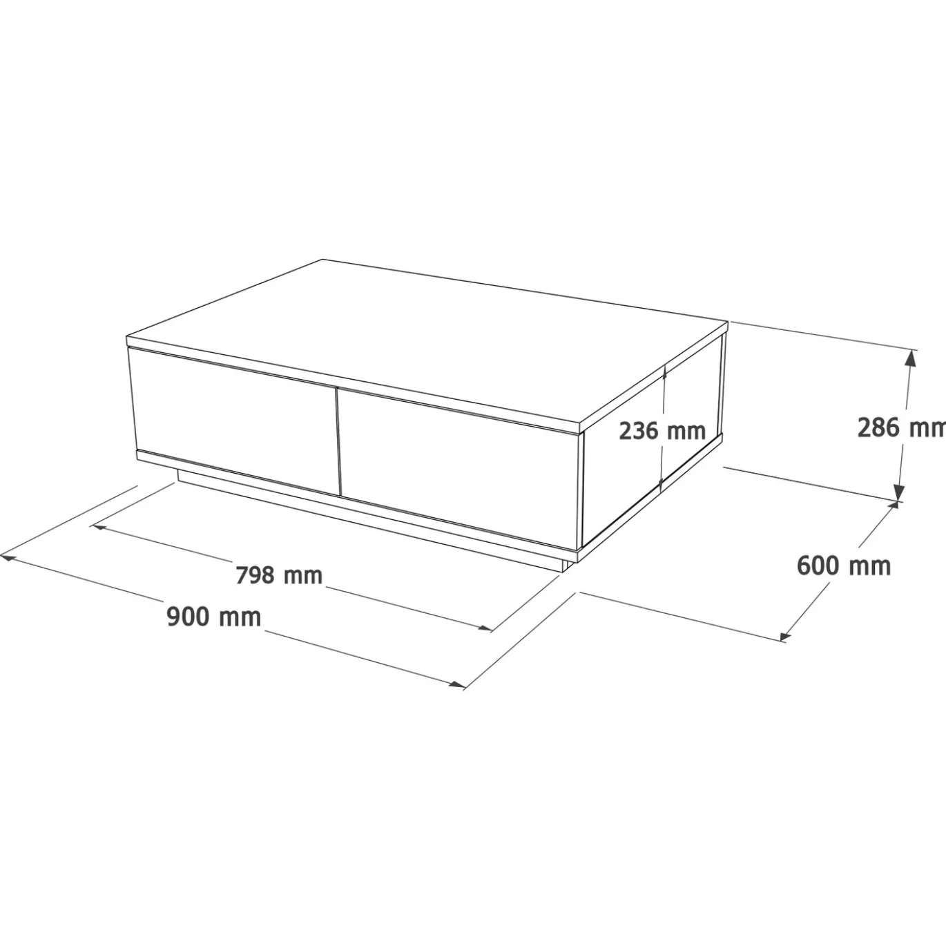 Salontafel Fethiye Naturel/Wit