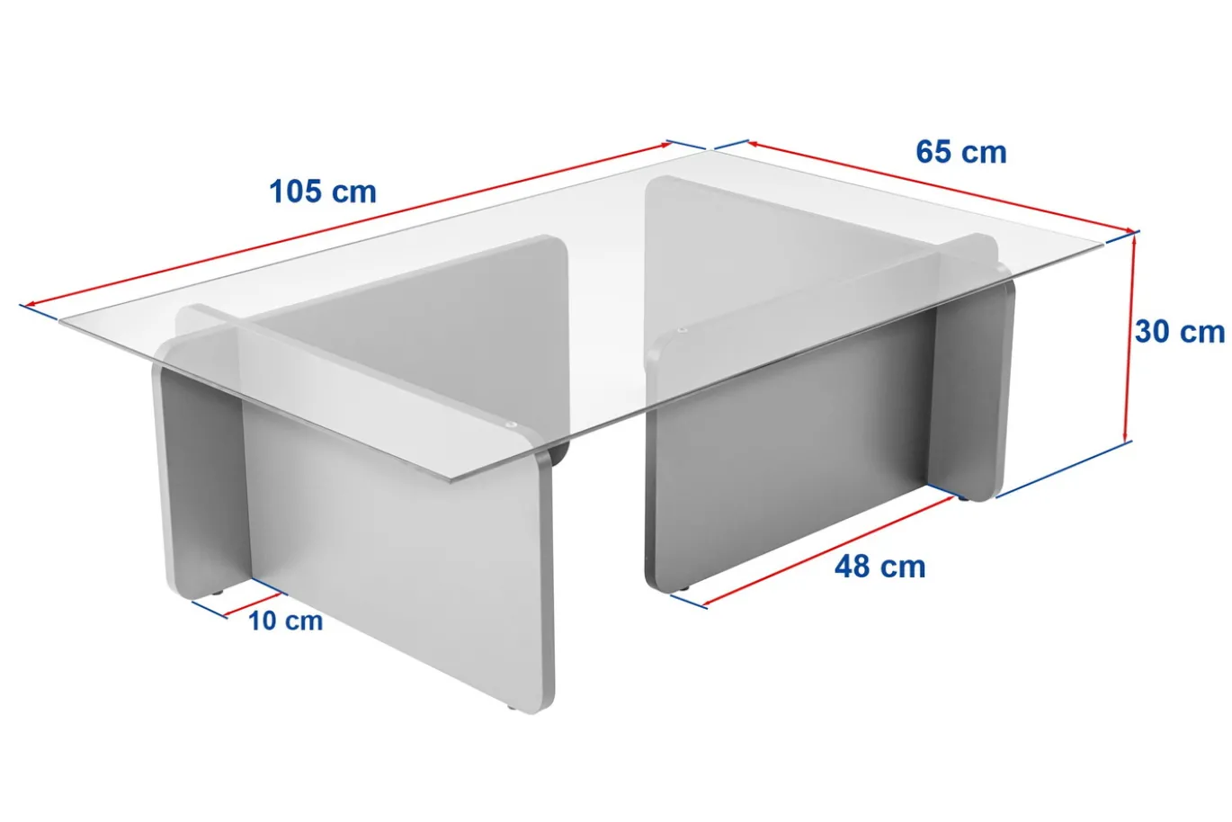 Salontafel Flavio Glas/Antraciet 105