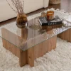 Salontafel Flavio Glas/Bruin 105cm