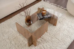Salontafel Flavio Glas/Bruin 105cm