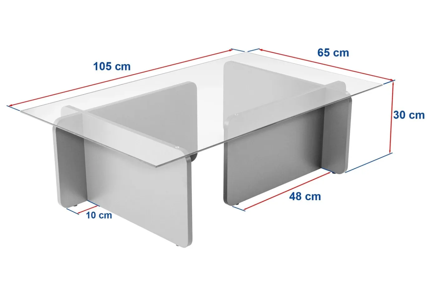Salontafel Flavio Glas/Bruin 105cm
