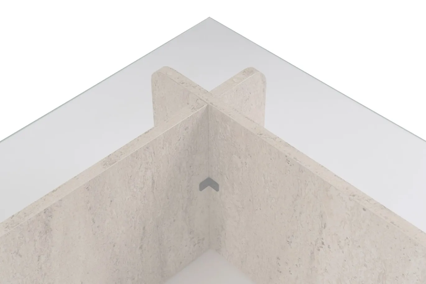 Salontafel Flavio Glas/Travertinlook