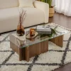 Salontafel Flavio Glas/Walnoot