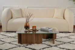Salontafel Flavio Glas/Walnoot