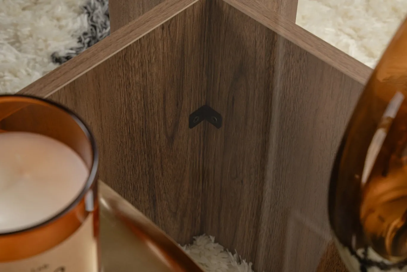 Salontafel Flavio Glas/Walnoot
