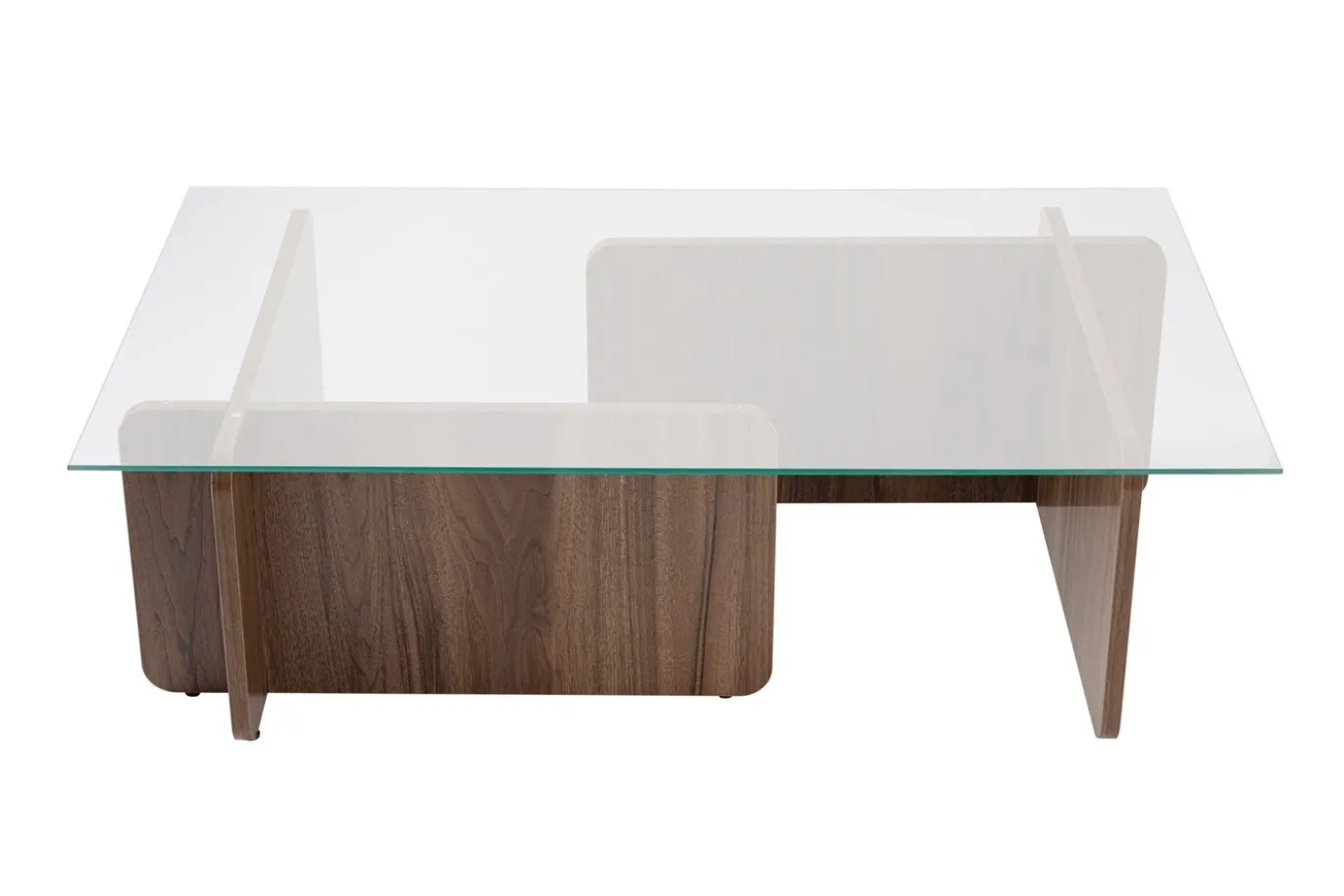 Salontafel Flavio Glas/Walnoot