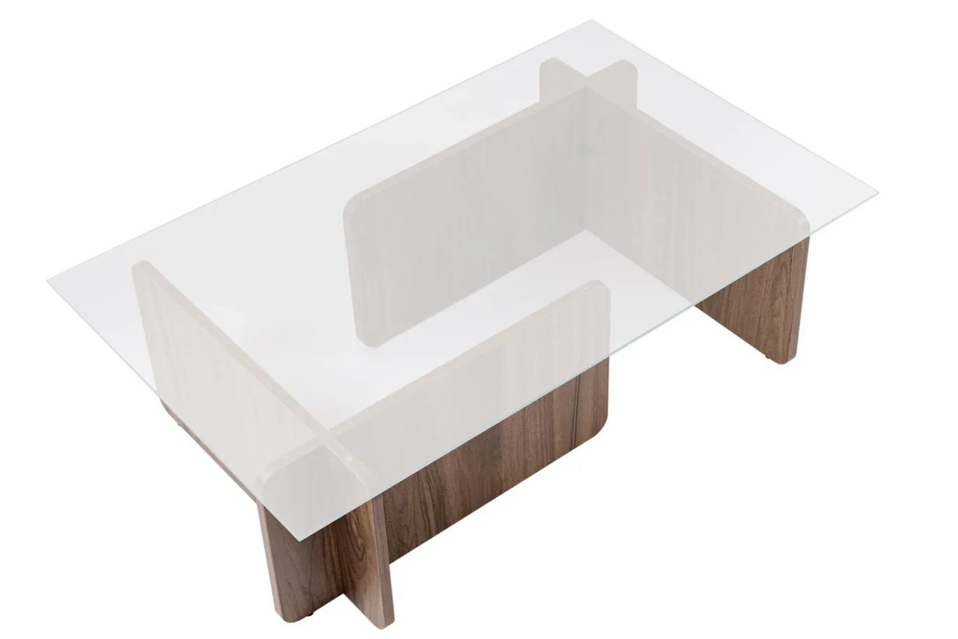 Salontafel Flavio Glas/Walnoot