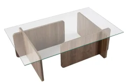 Salontafel Flavio Glas/Walnoot