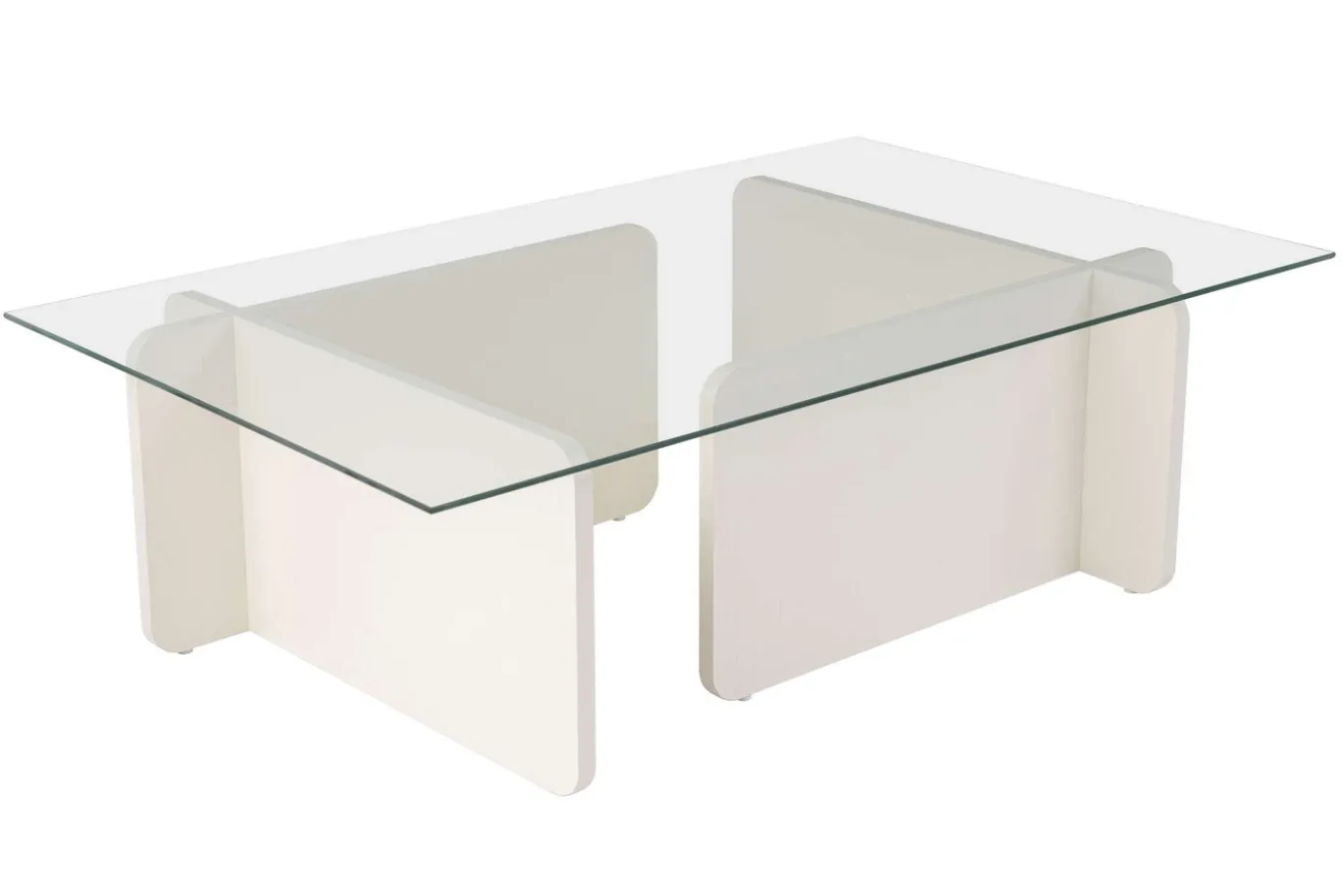 Salontafel Flavio Glas/Wit 105cm