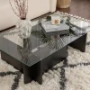 Salontafel Flavio Glas/Zwart 105cm