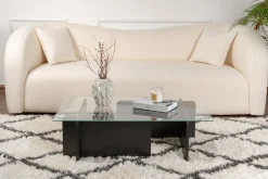 Salontafel Flavio Glas/Zwart 105cm