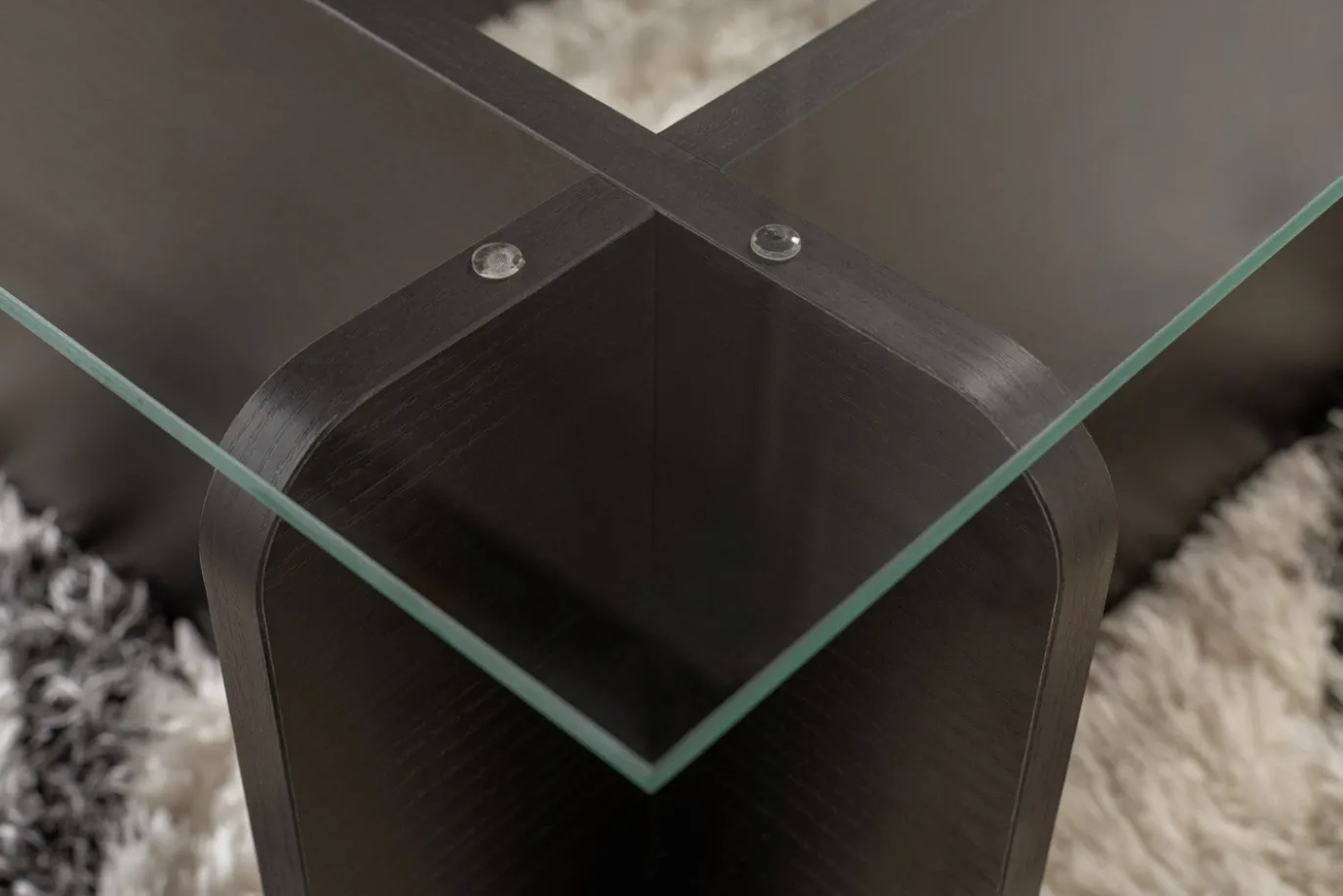 Salontafel Flavio Glas/Zwart 105cm