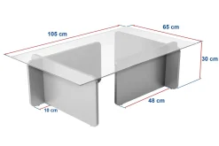 Salontafel Flavio Glas/Zwart 105cm