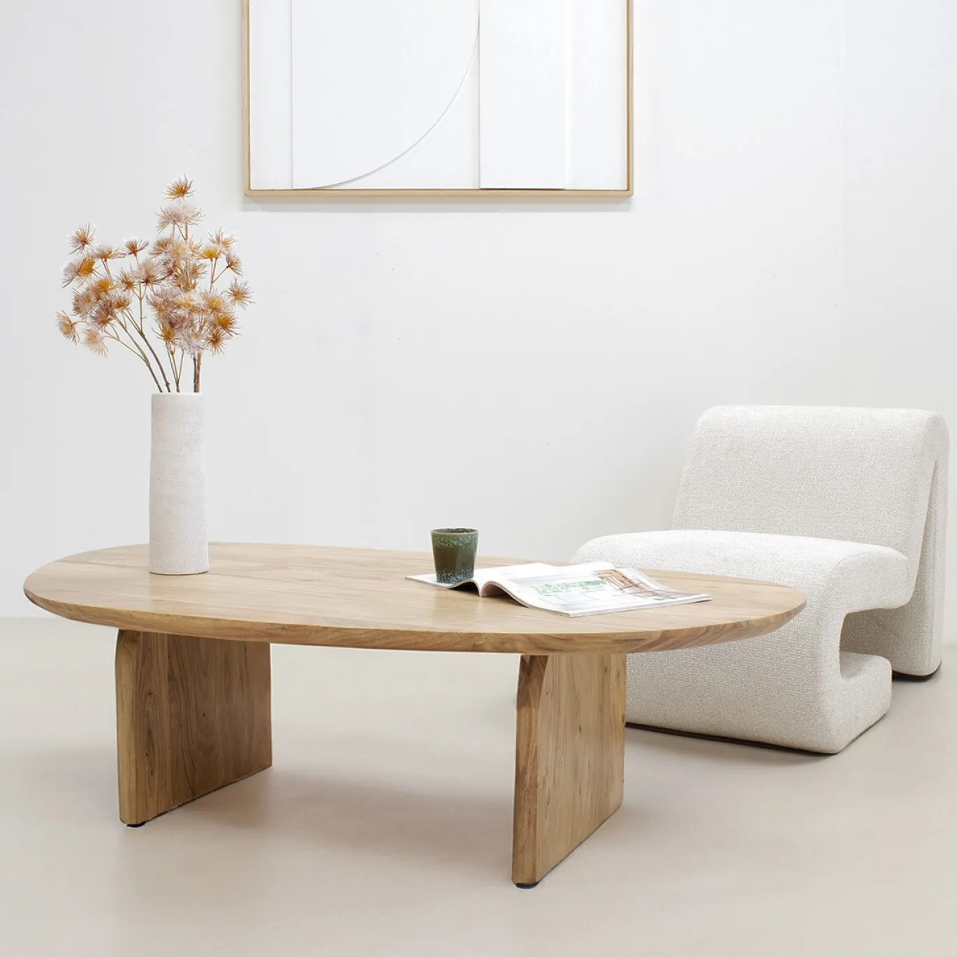 Salontafel Floor Naturel Acaciahout 135cm - Giga Meubel