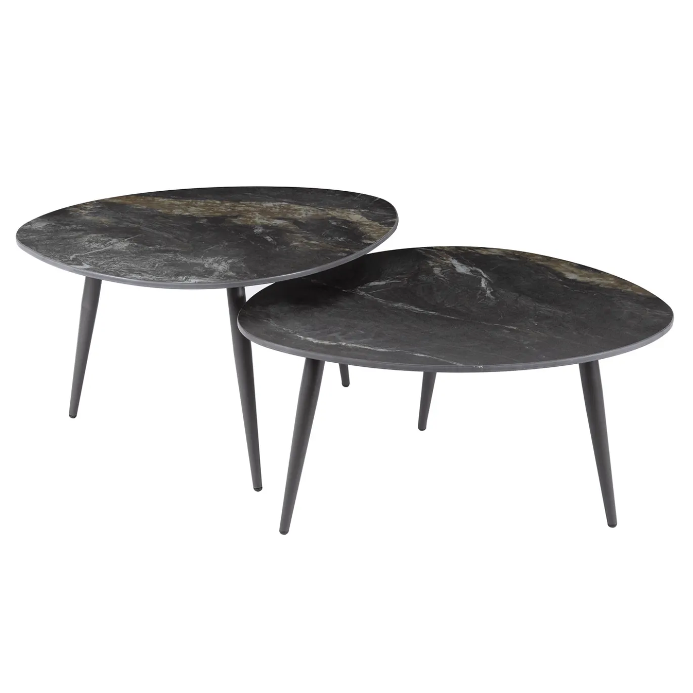 Salontafel Fossil Organisch Zwart Set van 2 - Giga Meubel