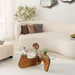 Salontafel Freya Glas/Bruin