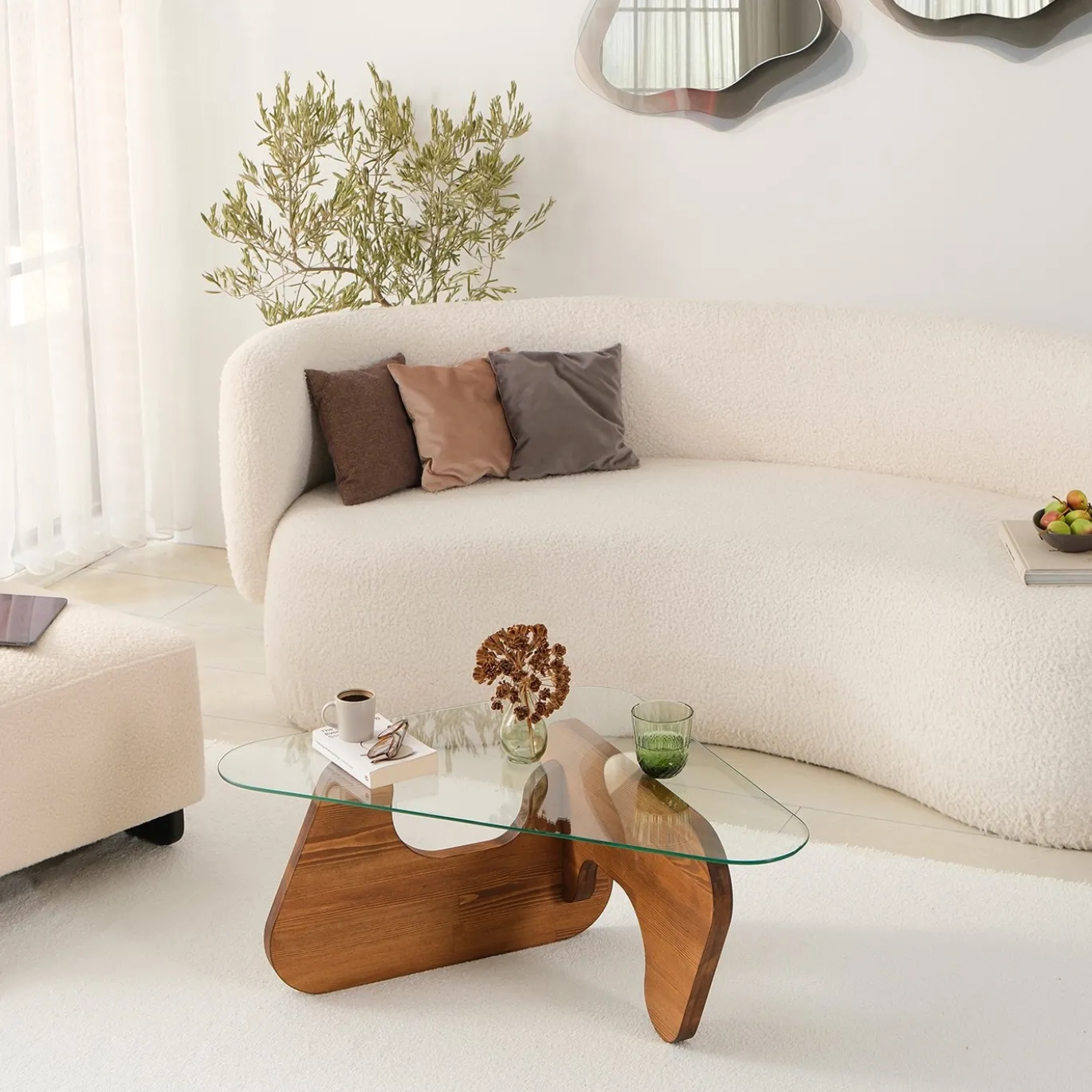 Salontafel Freya Glas/Bruin