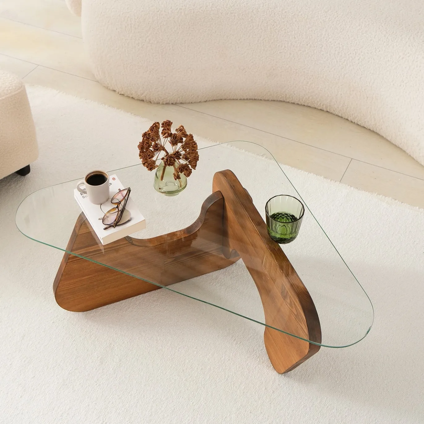 Salontafel Freya Glas/Bruin
