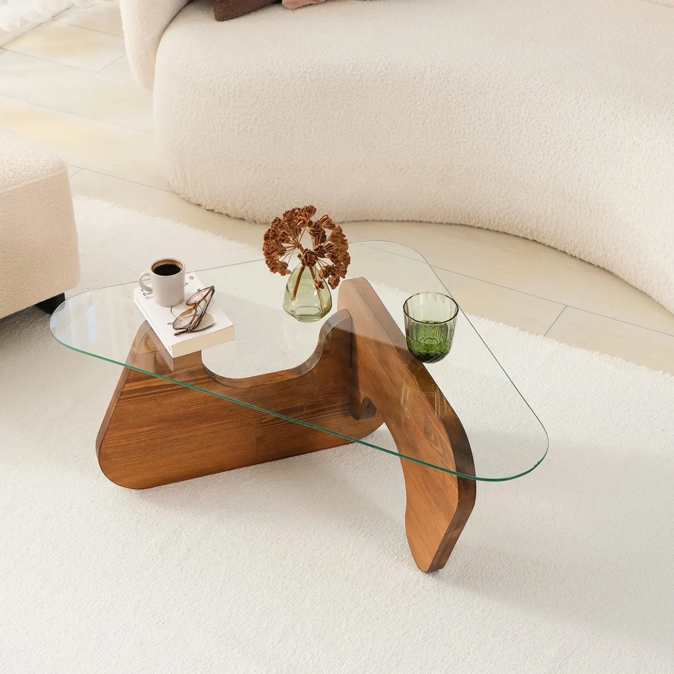 Salontafel Freya Glas/Bruin