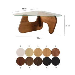 Salontafel Freya Glas/Bruin