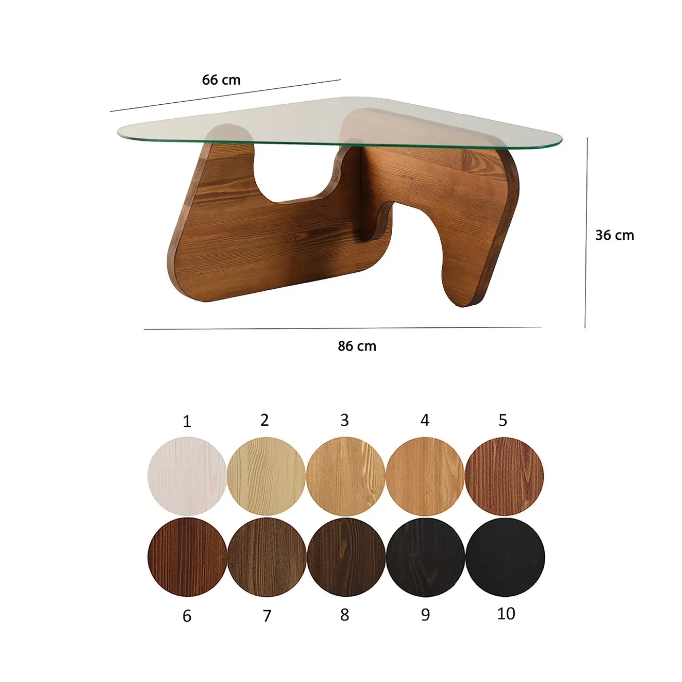 Salontafel Freya Glas/Bruin