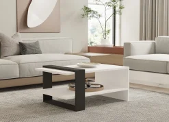 Salontafel Funda Wit/Antraciet 80cm