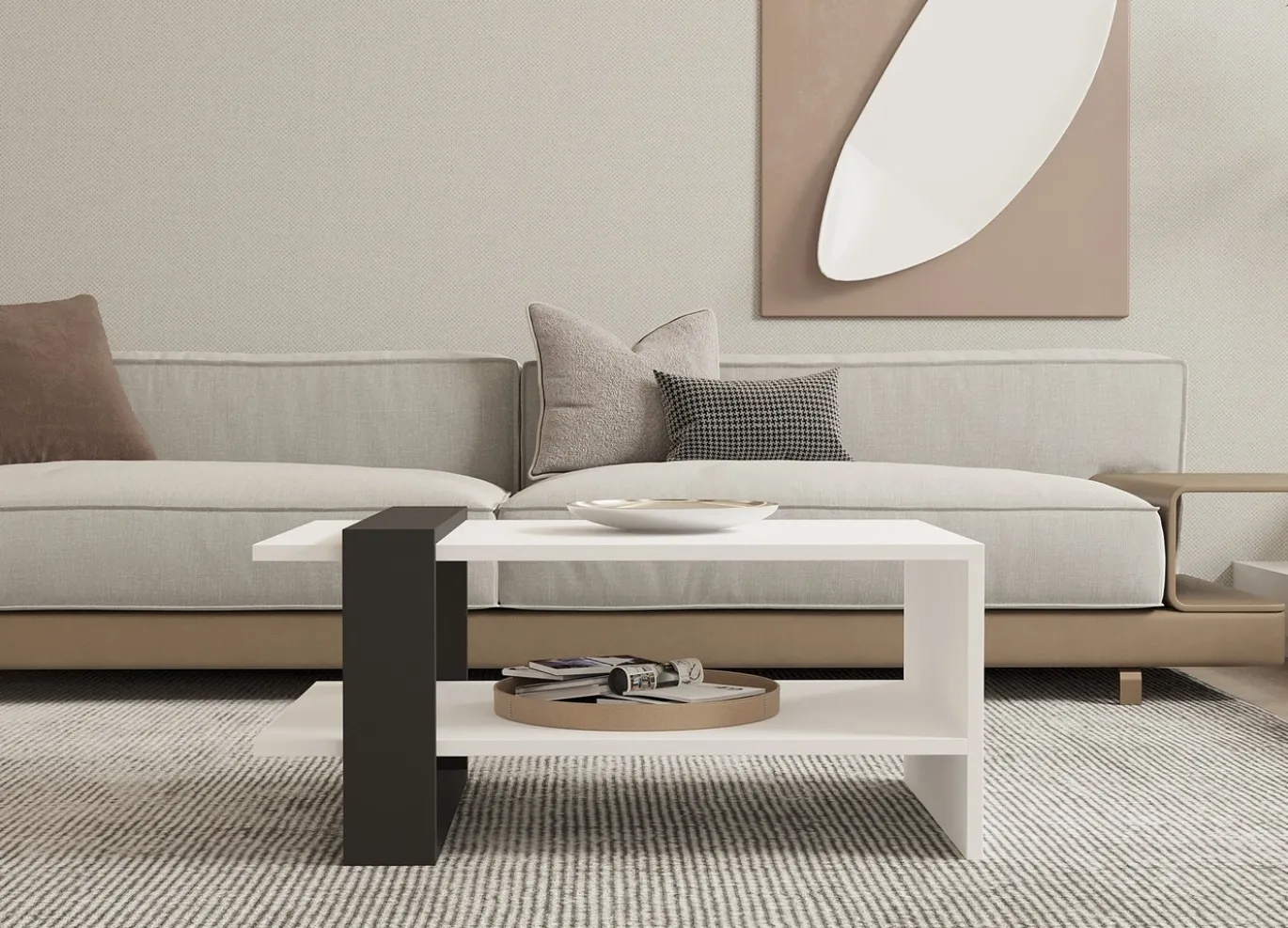Salontafel Funda Wit/Antraciet 80cm