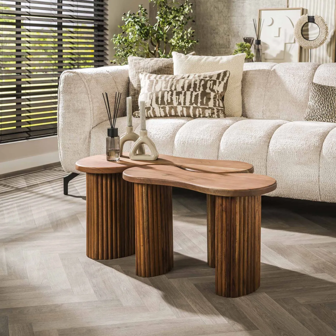 Salontafel Fuse Acaciahout Set van 2 - Giga Meubel