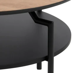 Salontafel Gerrit Paper Mat Wild Eiken Ø80x45cm - Giga Living