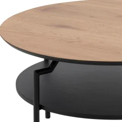 Salontafel Gerrit Paper Mat Wild Eiken Ø80x45cm - Giga Living