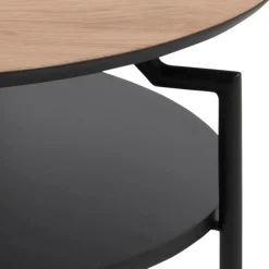 Salontafel Gerrit Paper Mat Wild Eiken Ø80x45cm - Giga Living