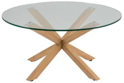 Salontafel Harrie Glas Naturel Ø82x40cm - Giga Living